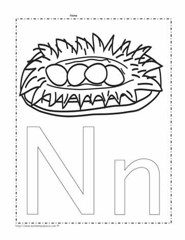Alphabet N Coloring Pages / Alphabet Picture Coloring Pages Things That